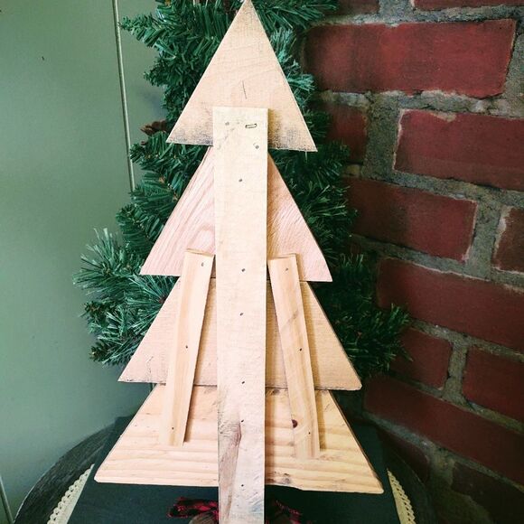 Hand Crafted Repurposed Wood Rustic Wooden Christmas Tree, Farmhouse Decor 16" - Picture 5 of 8